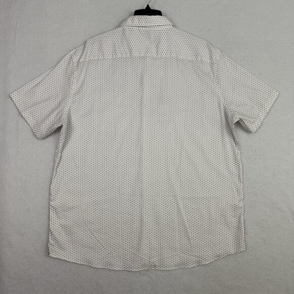 Faherty Reserve Movement Shirt XXL Cream Blue Clover Print Stretch NWT $148 - Picture 6 of 13